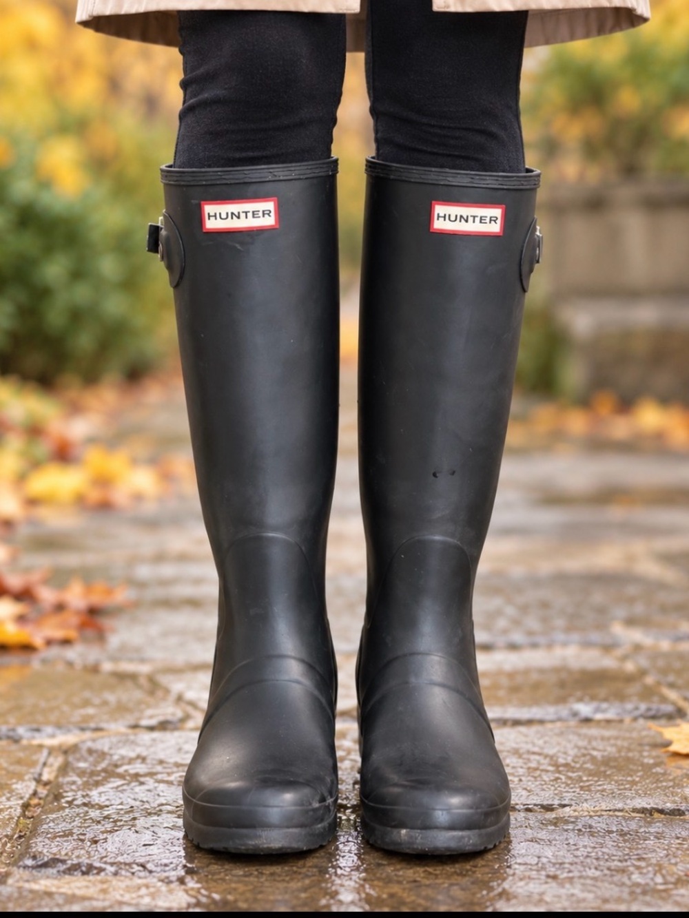Hunter Original Tall Black Rain Boots Womenโs Size 10
